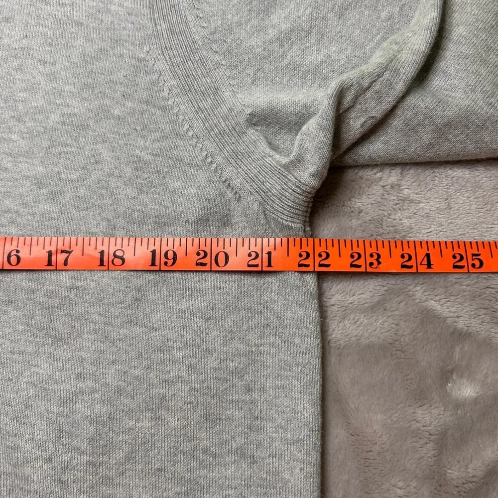 Banana Republic Cotton Cashmere Sweater Mens L Gray Henley Mock Neck Preppy